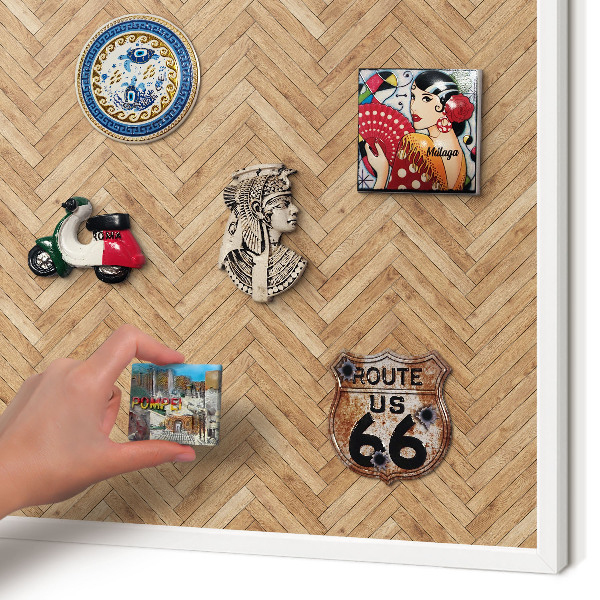 Magnetisch bord van metaal in een witte lijst Visgraatpatroon