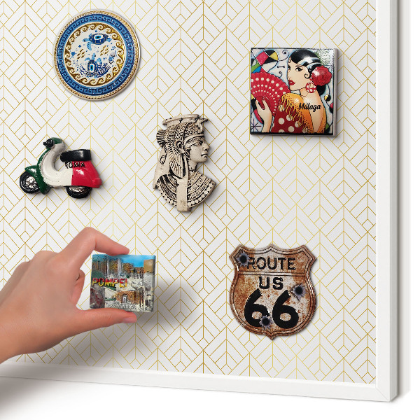 Magnetisch bord voor de muur met witte lijst Bladgeometrie