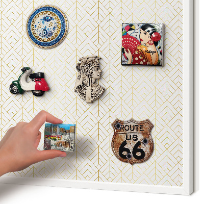 Magnetisch bord voor de muur met witte lijst Bladgeometrie