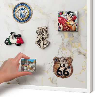 Magnetisch bord voor de muur met witte lijst Verfijnde elegantie