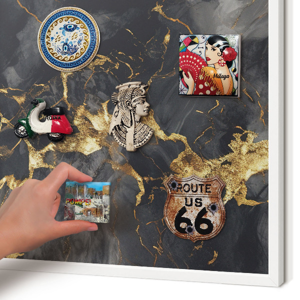 Magnetisch bord van metaal in een witte lijst Fijne aderen