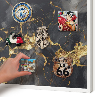 Magnetisch bord van metaal in een witte lijst Fijne aderen