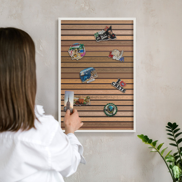 Magnetisch bord voor de muur met witte lijst Warme riemen