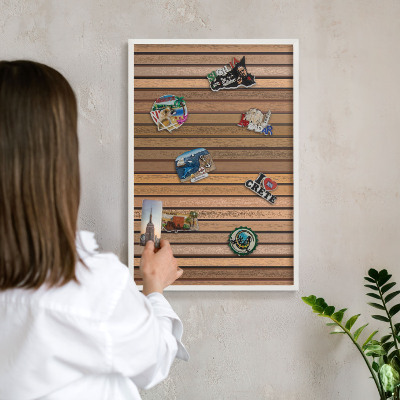 Magnetisch bord voor de muur met witte lijst Warme riemen