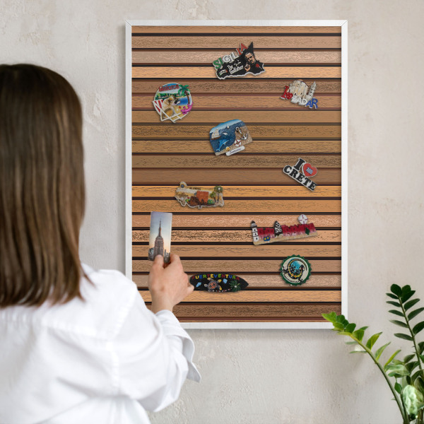 Magnetisch bord voor de muur met witte lijst Warme riemen