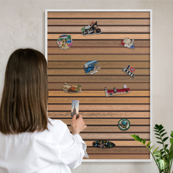 Magnetisch bord voor de muur met witte lijst Warme riemen