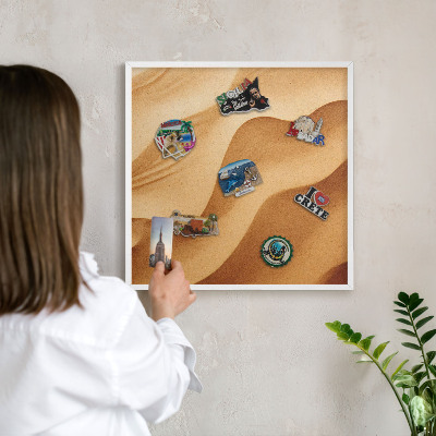Magnetisch bord voor de muur met witte lijst Zandgolven