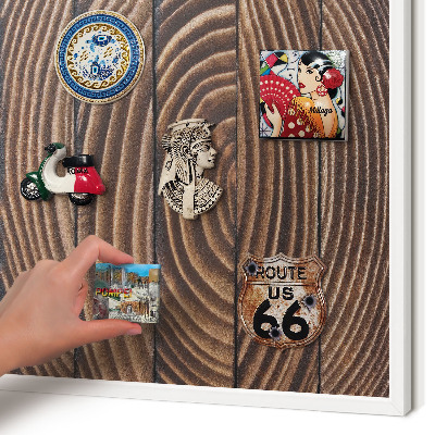 Magnetisch bord voor de muur met witte lijst Houtstructuur