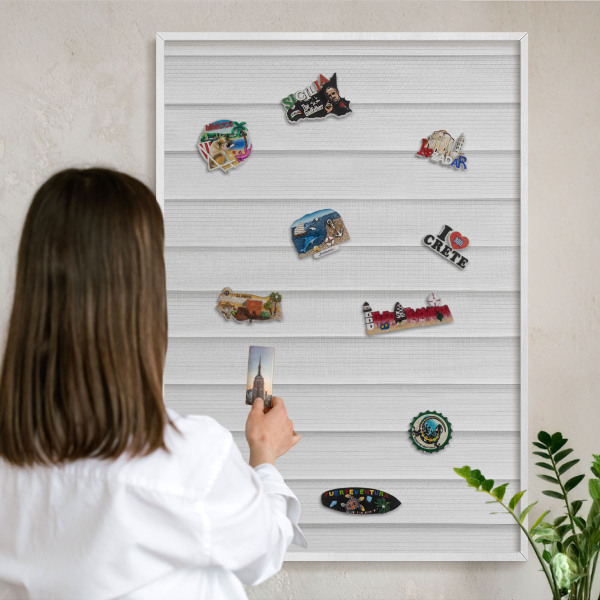 Magnetisch bord voor de muur met witte lijst Minimalistische strepen