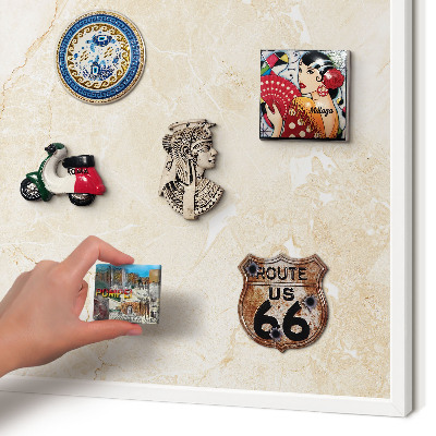 Magnetisch bord voor de muur met witte lijst Delicaat marmer