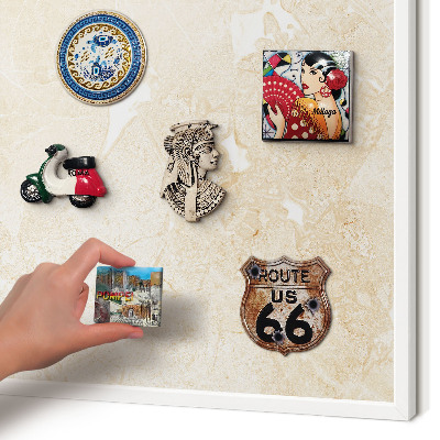 Magnetisch bord voor de muur met witte lijst Delicaat marmer