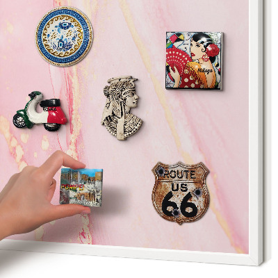 Magnetisch bord voor de muur met witte lijst Roze elegantie
