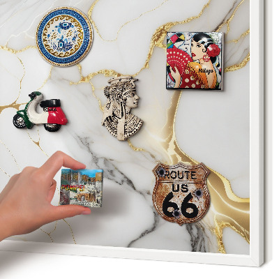 Magnetisch bord voor de muur met witte lijst Abstract marmer