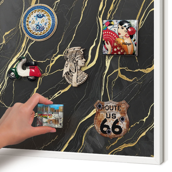 Magnetisch bord voor de muur met witte lijst Luxueuze golven