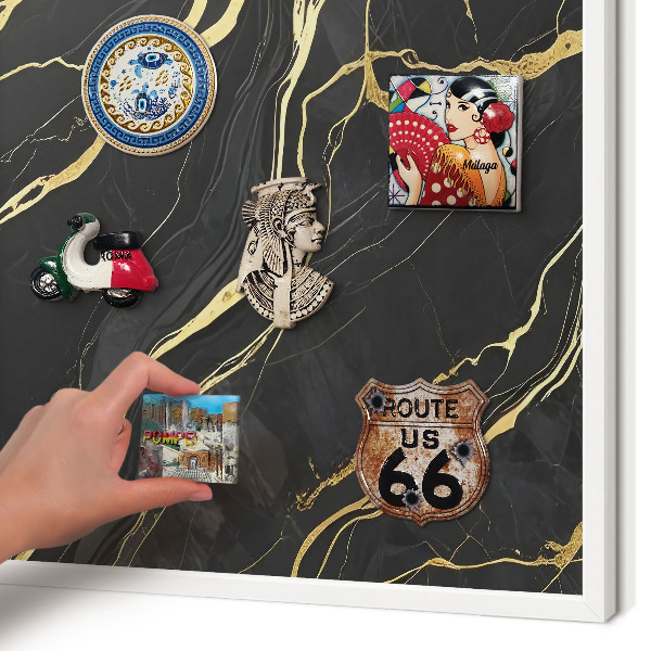Magnetisch bord voor de muur met witte lijst Luxueuze golven