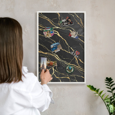 Magnetisch bord voor de muur met witte lijst Luxueuze golven