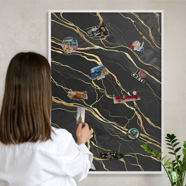 Magnetisch bord voor de muur met witte lijst Luxueuze golven