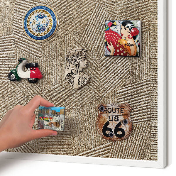 Magnetisch bord voor de muur met witte lijst Geometrisch patroon