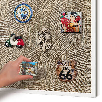 Magnetisch bord voor de muur met witte lijst Geometrisch patroon