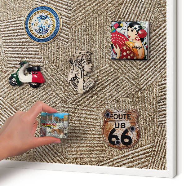 Magnetisch bord voor de muur met witte lijst Geometrisch patroon
