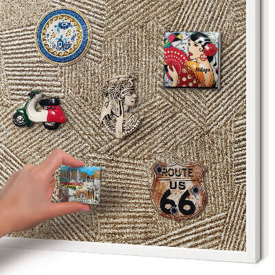 Magnetisch bord voor de muur met witte lijst Geometrisch patroon
