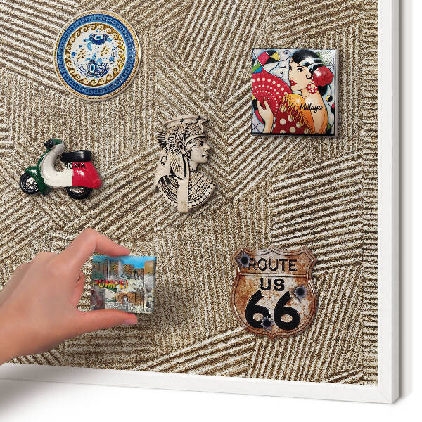 Magnetisch bord voor de muur met witte lijst Geometrisch patroon