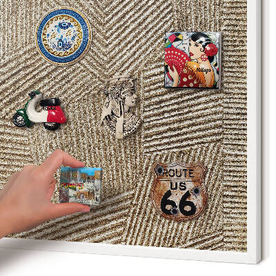 Magnetisch bord voor de muur met witte lijst Geometrisch patroon