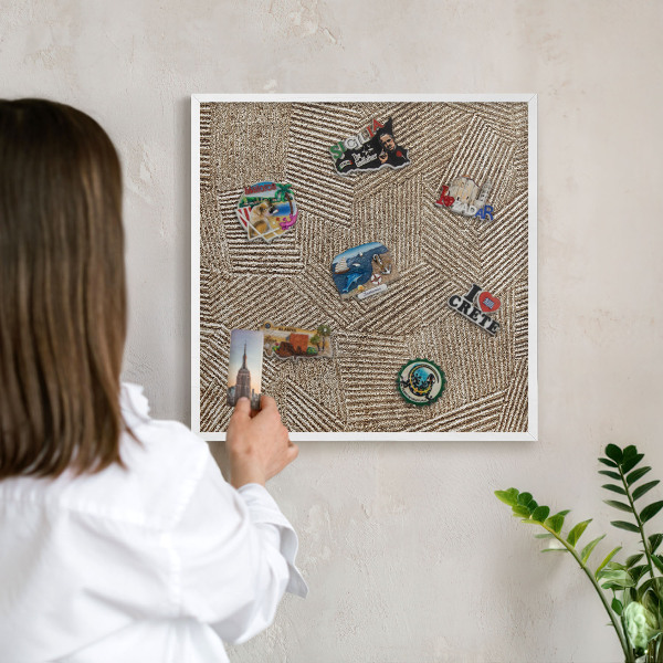 Magnetisch bord voor de muur met witte lijst Geometrisch patroon