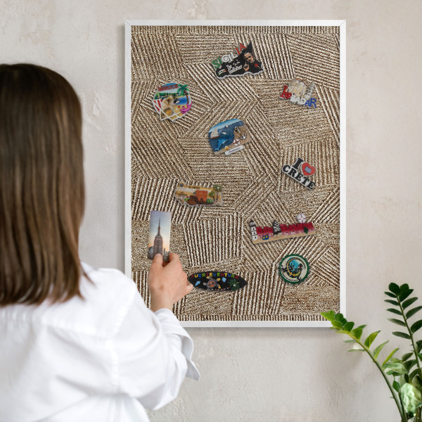 Magnetisch bord voor de muur met witte lijst Geometrisch patroon