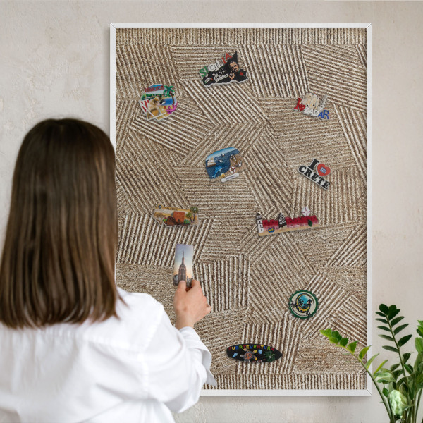 Magnetisch bord voor de muur met witte lijst Geometrisch patroon