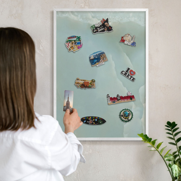 Magnetisch bord voor de muur met witte lijst Vreedzame harmonie