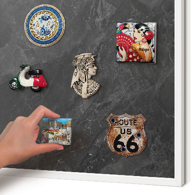 Magnetisch bord van metaal in een witte lijst Grijze elegantie