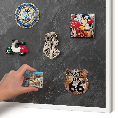 Magnetisch bord van metaal in een witte lijst Grijze elegantie