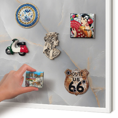 Magnetisch bord voor de muur met witte lijst Grijze aderen
