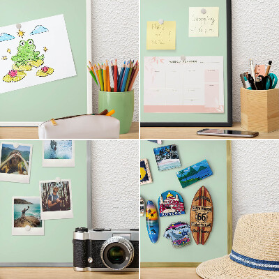 Magnetisch bord voor de muur met witte lijst Mintgroen