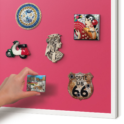 Magnetisch bord voor de muur met witte lijst Energie roze