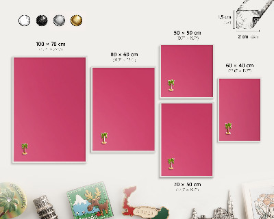 Magnetisch bord voor de muur met witte lijst Energie roze