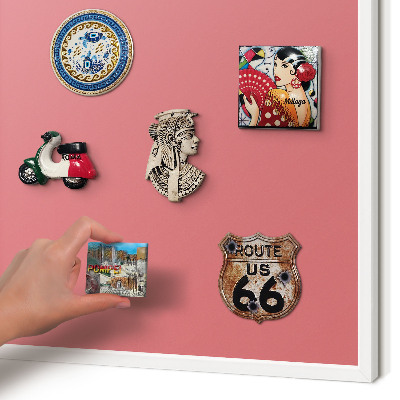 Magnetisch bord van metaal in een witte lijst Zalmkleur