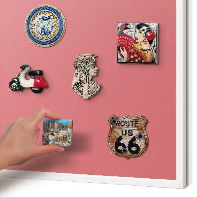 Magnetisch bord van metaal in een witte lijst Zalmkleur