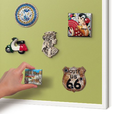 Magnetisch bord voor de muur met witte lijst Groene vintage