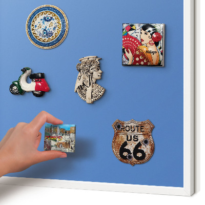 Magnetisch bord van metaal in een witte lijst Blauwe kleur