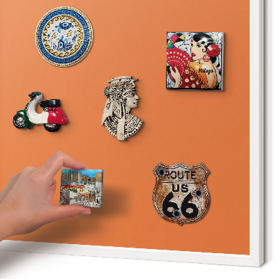 Magnetisch bord voor de muur met witte lijst Sterk oranje
