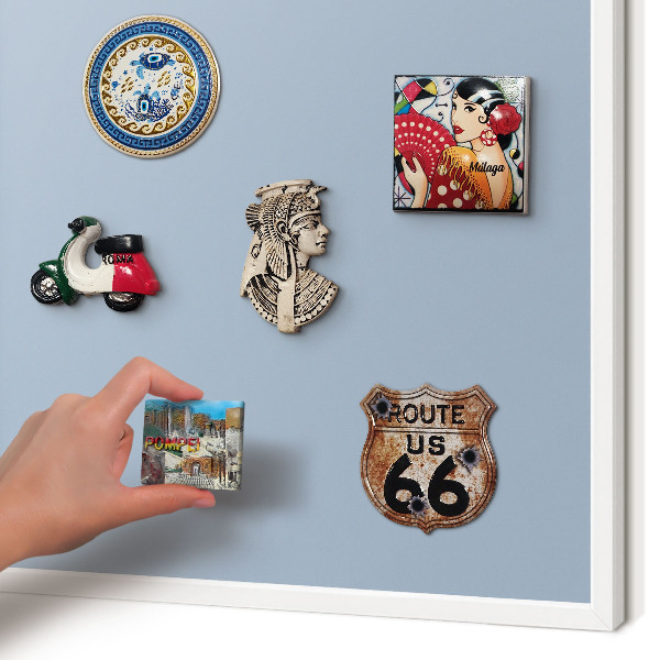 Magnetisch bord voor de muur met witte lijst Pastelblauw