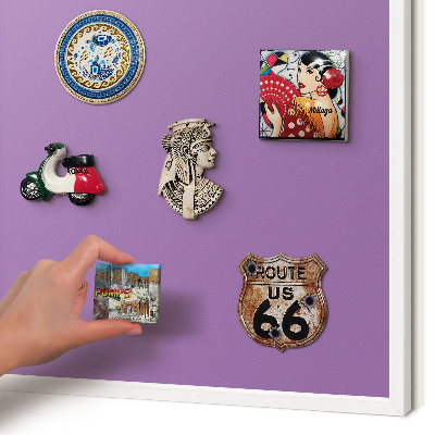 Magnetisch bord voor de muur met witte lijst Violet