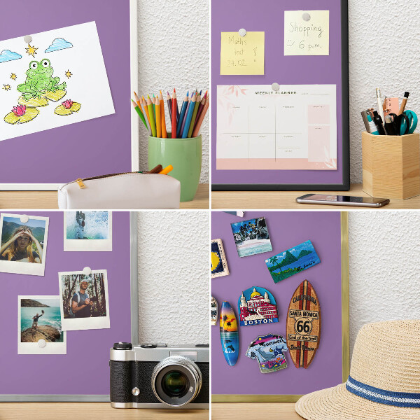 Magnetisch bord voor de muur met witte lijst Violet