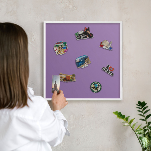 Magnetisch bord voor de muur met witte lijst Violet