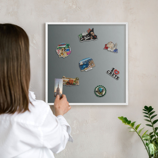 Magnetisch bord van metaal in een witte lijst Blauwe gradiënt