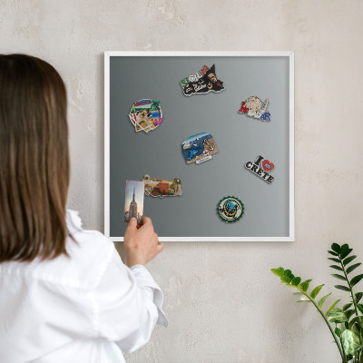 Magnetisch bord van metaal in een witte lijst Blauwe gradiënt