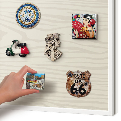 Magnetisch bord voor de muur met witte lijst Houten ringen