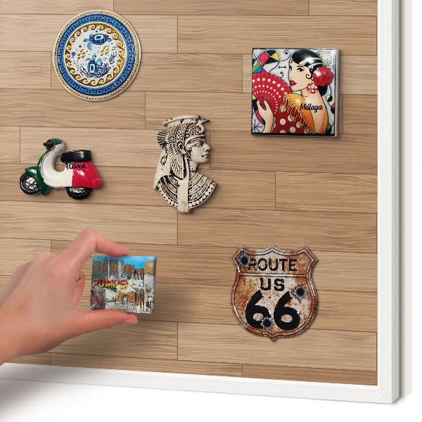 Magnetisch bord van metaal in een witte lijst Houten patroon